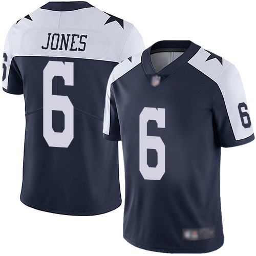 Men Dallas Cowboys Limited Navy Blue Chris Jones Alternate #6 Vapor Untouchable Throwback NFL Jersey